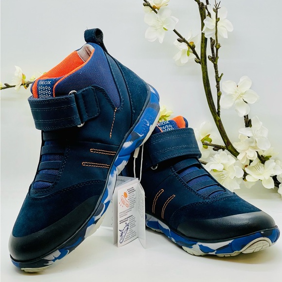 Geox Boys Shoes J NEBULA B. B Size: 3 1/2US / 35EU / 2 1/2UK Navy/Orange - Picture 2 of 15